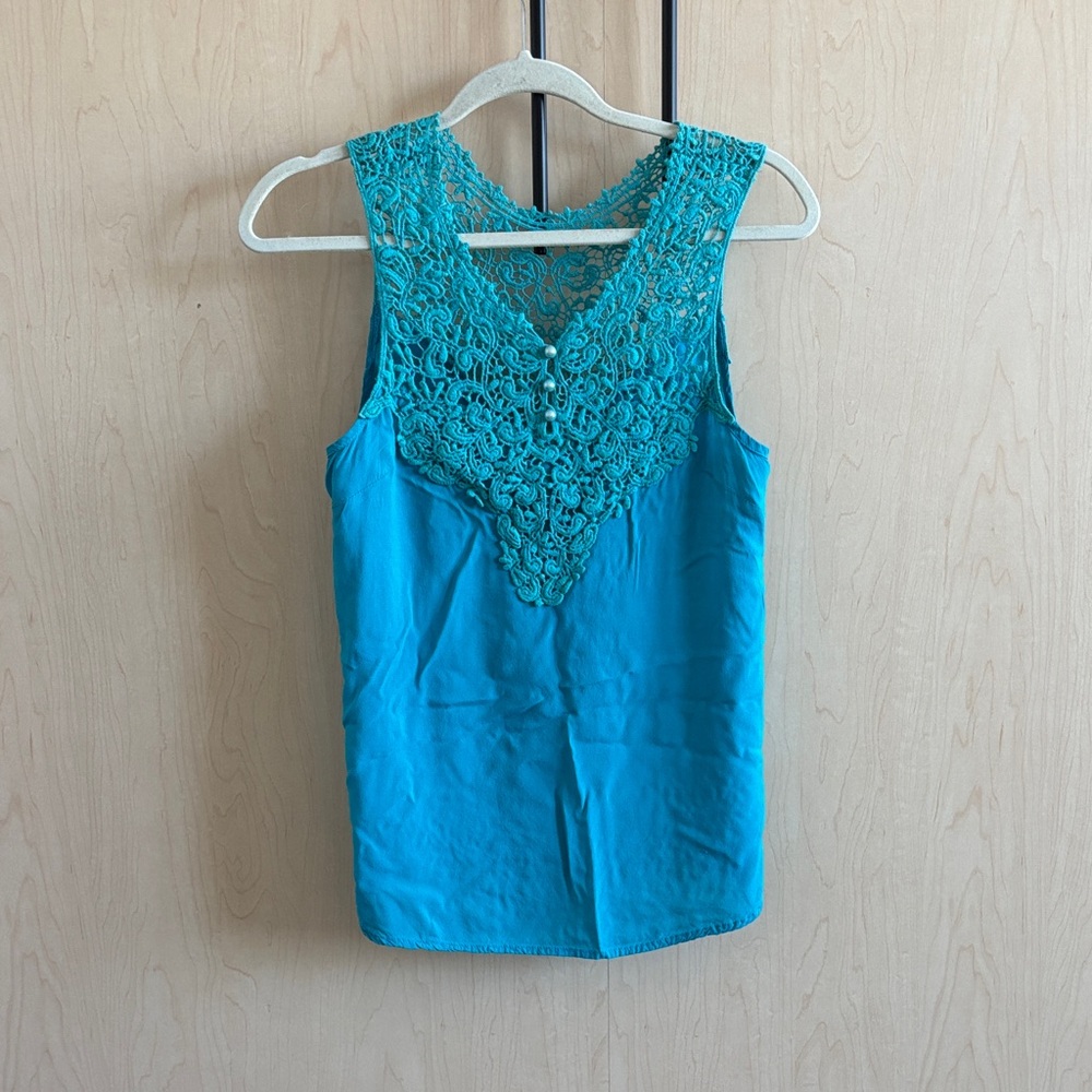 Boho Teal Lace Women's Tank